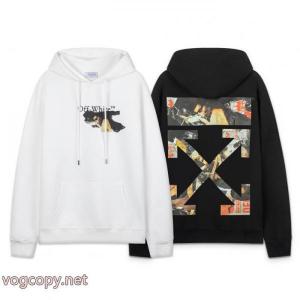 off white 25 ss新型フィギュア矢印460 gゆったり版フードパーカー