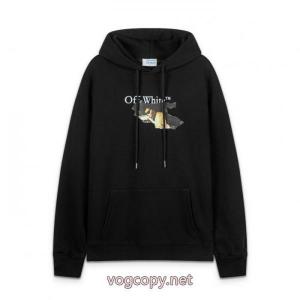 off white 25 ss新型フィギュア矢印460 gゆったり版フードパーカー