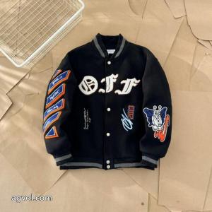 OFF WHITE腕章ミツバチ貼りタオル刺繍野球ウェアコート