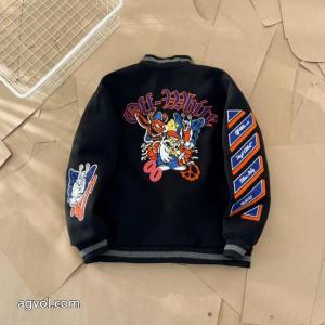 OFF WHITE腕章ミツバチ貼りタオル刺繍野球ウェアコート