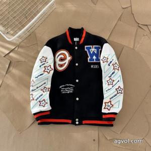 OFF WHITE星の腕章貼りタオル刺繍野球ウェアコート