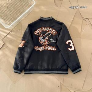 OFF WHITE背中イーグルシートタオル刺繍野球ウェアコート