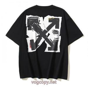 海外限定 品質保証安い 2026秋冬新作オフホワイト偽 ブランド半袖Tシャツ