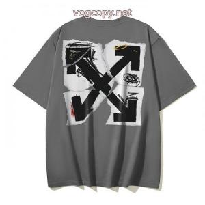 海外限定 品質保証安い 2026秋冬新作オフホワイト偽 ブランド半袖Tシャツ