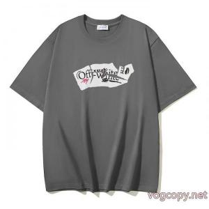 海外限定 品質保証安い 2026秋冬新作オフホワイト偽 ブランド半袖Tシャツ