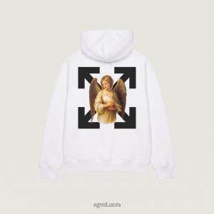 Off-White/2026限定パリの聖母天使のロゴ入りフードコート
