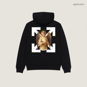 Off-White/2026限定パリの聖母天使のロゴ入りフードコート