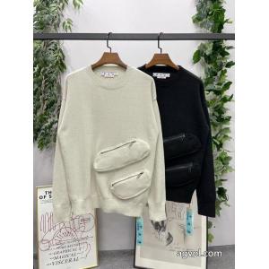OFF-white立体バッグタイプクルーネックセーター男女同型