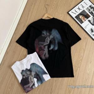 ブランド 偽物 激安 通販快適な着心地限定版プリント半袖Tシャツオフホワイト