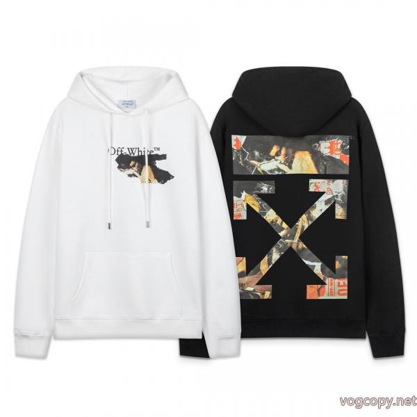 off white 25 ss新型フィギュア矢印460 gゆったり版フードパーカー 0 