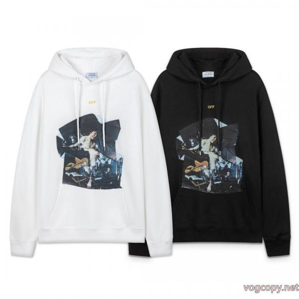 off white 25 ss新型フィギュア460 gゆったり版キャップ付きパーカー 0