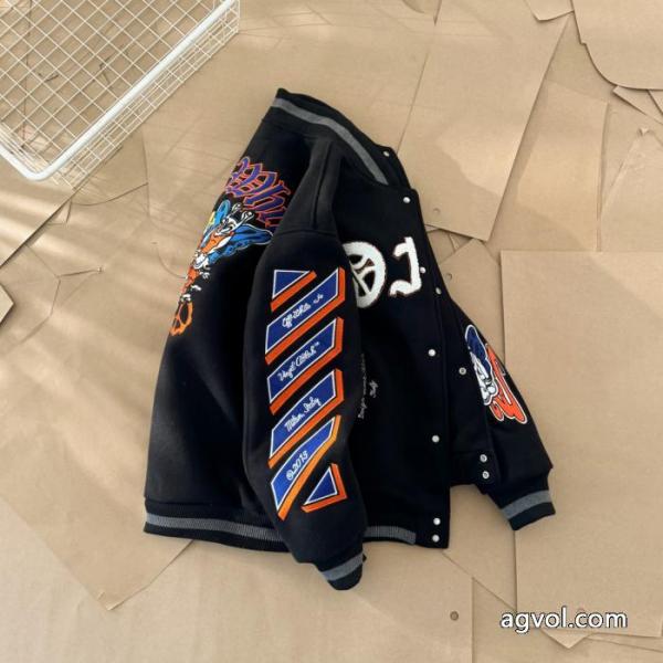 OFF WHITE腕章ミツバチ貼りタオル刺繍野球ウェアコート 6 