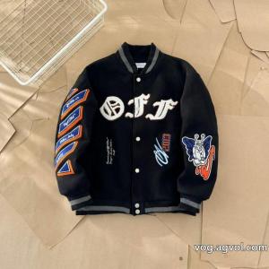 OFF WHITE腕章ミツバチ貼りタオル刺繍野球ウェアコート