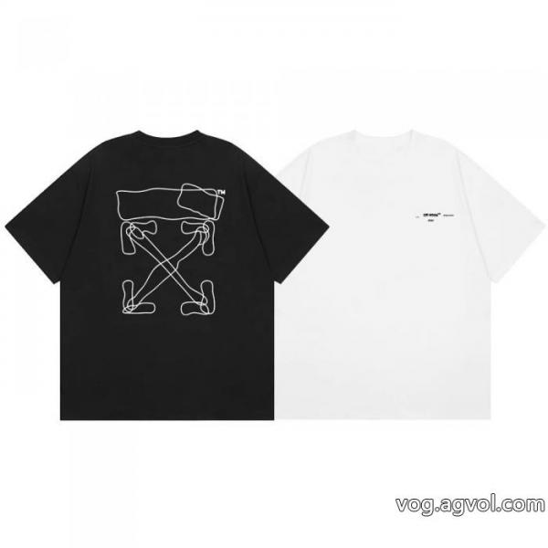 ブランド 通販 激安限定人気セール アイドル着用 大評判のデザインOff-White半袖Tシャツ 0