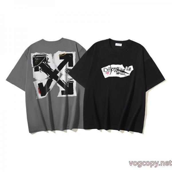 海外限定 品質保証安い 2026秋冬新作オフホワイト偽 ブランド半袖Tシャツ 0