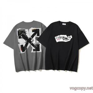 海外限定 品質保証安い 2026秋冬新作オフホワイト偽 ブランド半袖Tシャツ