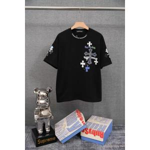 偽物 ブランド 販売オシャレ度アップ 高級感が溢れた サラサラの着心地半袖TシャツCHROME HEARTS