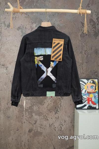 Off-White FW夢幻撥墨OW独占強力水洗い独占限定シリーズデニムジャケット 0