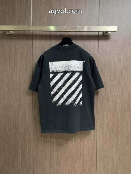 Off-white 2026 SS夏の新プリント柄コットン半袖Tシャツ 1