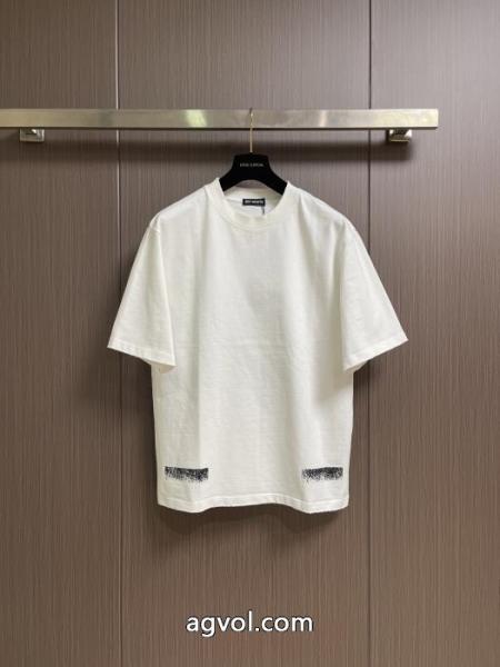 Off-white 2026 SS夏の新プリント柄コットン半袖Tシャツ 4
