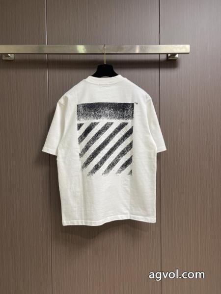 Off-white 2026 SS夏の新プリント柄コットン半袖Tシャツ 5