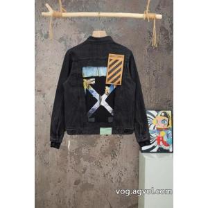 Off-White FW夢幻撥墨OW独占強力水洗い独占限定シリーズデニムジャケット